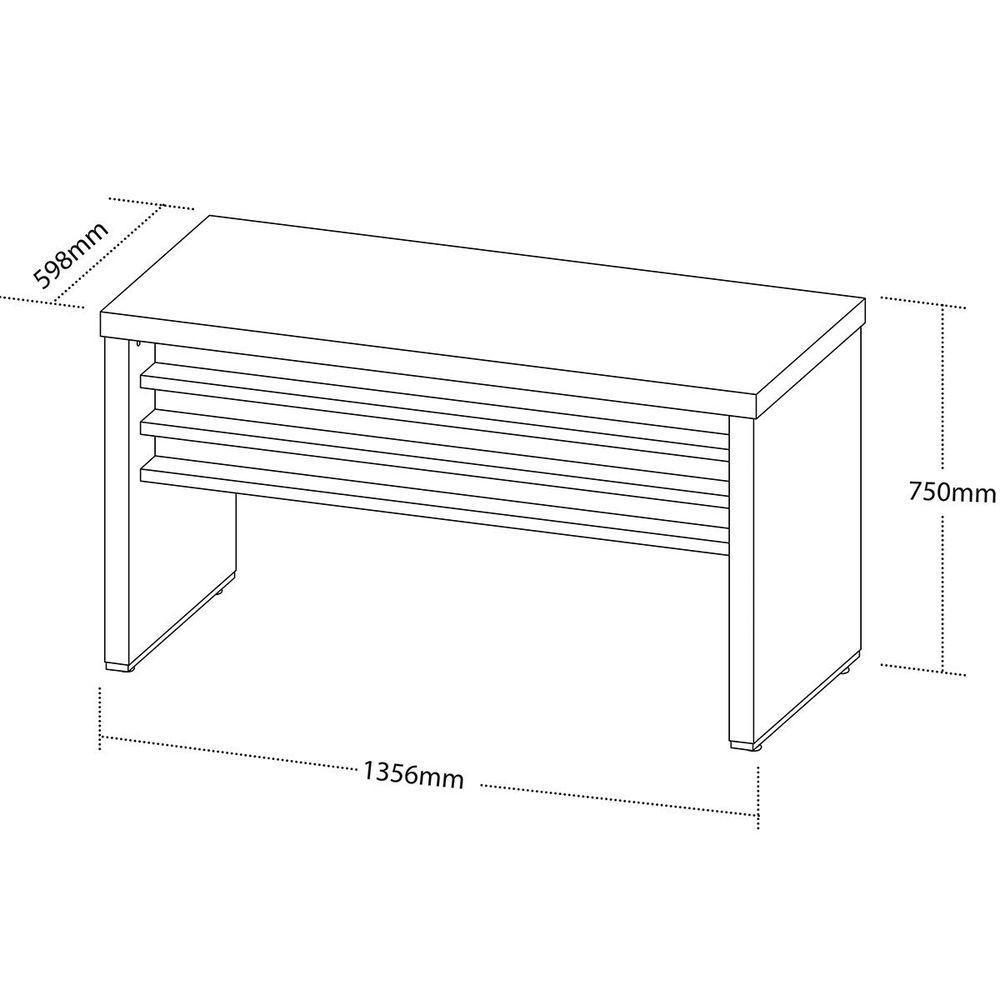 Mesa Para Escritório Escrivaninha 135 Cm Nogal/preto - 3