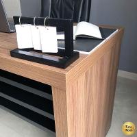 Mesa Para Escritório Escrivaninha 135 Cm Nogal/preto - 7