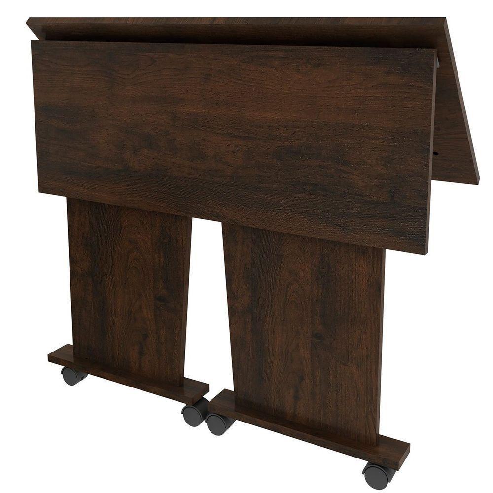 Mesa Escrivaninha Dobrável Com Rodízio Rústico - 8