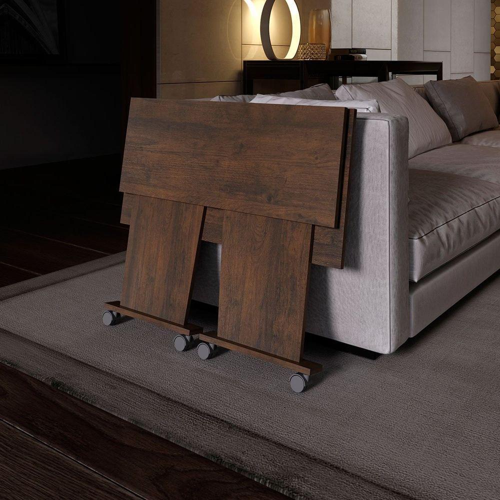 Mesa Escrivaninha Dobrável Com Rodízio Rústico - 10