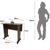 Mesa Escrivaninha Dobrável Com Rodízio Rústico - 5