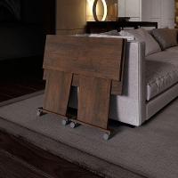 Mesa Escrivaninha Dobrável Com Rodízio Rústico - 10