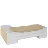 Mesa Para Escritório Diretor Grande 2 Portas 4 Gavetas Carvalho/branco - 1