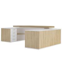 Mesa Para Escritório Diretor Grande 2 Portas 4 Gavetas Carvalho/branco - 3