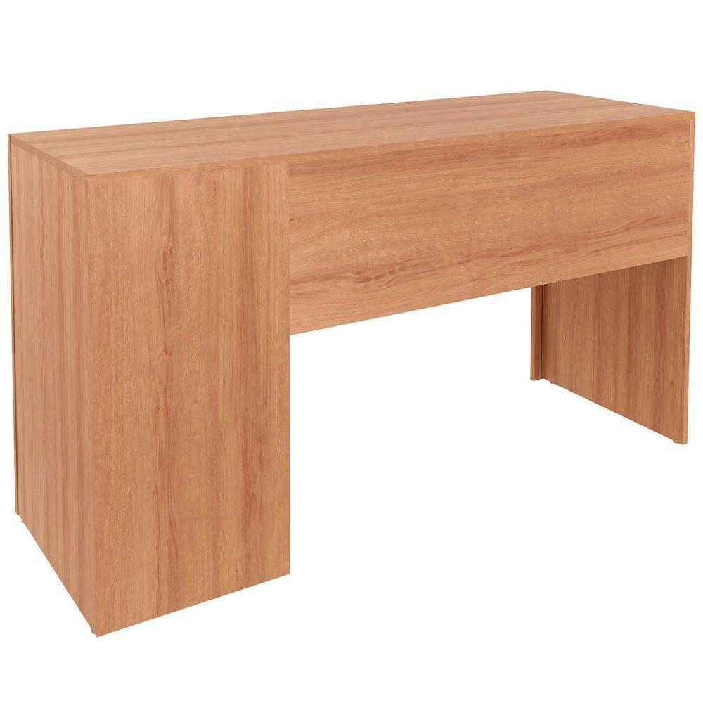 Mesa Para Escritório Reversível 136 Cm 3 Gavetas Amêndoa - 9