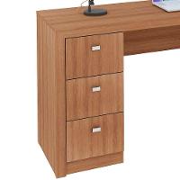 Mesa Para Escritório Reversível 136 Cm 3 Gavetas Amêndoa - 8