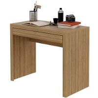 Escrivaninha Mesa De Escritório 90 Cm 1 Gaveta Amêndoa - 1