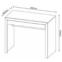 Escrivaninha Mesa De Escritório 90 Cm 1 Gaveta Amêndoa - 3