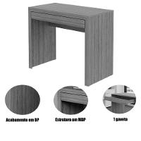 Escrivaninha Mesa De Escritório 90 Cm 1 Gaveta Amêndoa