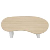 Mesa Para Escritório Com Tampo Curvado E Pés Ripados Carvalho/branco - 6