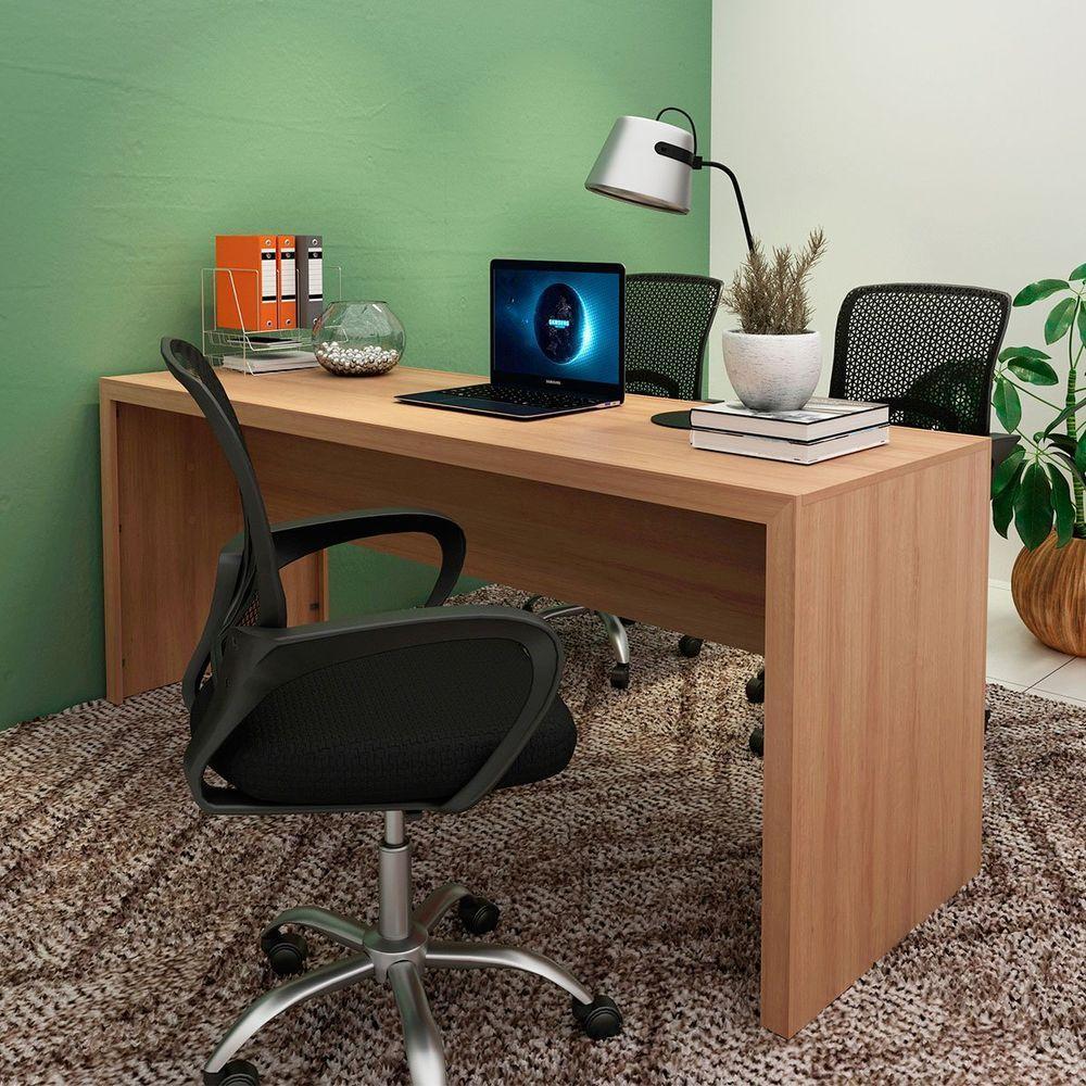 Mesa Para Escritório Escrivaninha 180 Cm Amêndoa - 8