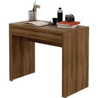 Escrivaninha Mesa De Escritório 90 Cm 1 Gaveta Nogal - 1