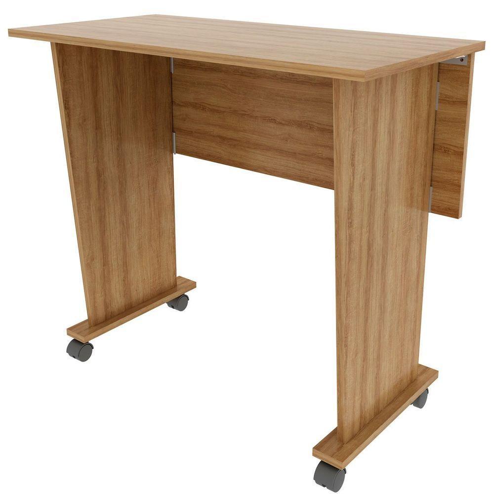 Mesa Escrivaninha Dobrável Com Rodízio Amêndoa - 6