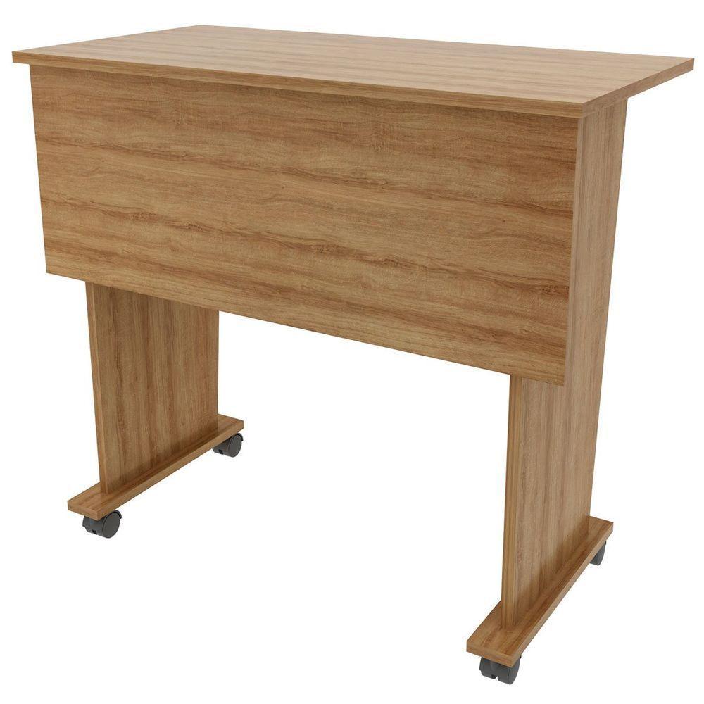 Mesa Escrivaninha Dobrável Com Rodízio Amêndoa - 7