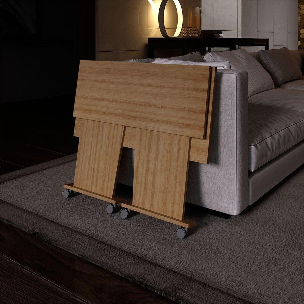 Mesa Escrivaninha Dobrável Com Rodízio Amêndoa - 9