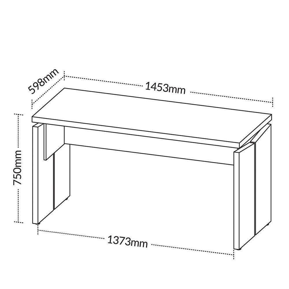 Mesa Para Escritório Pequena Tamburato Mdp Freijó/branco - 2