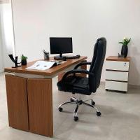 Mesa Para Escritório Pequena Tamburato Mdp Freijó/branco - 9