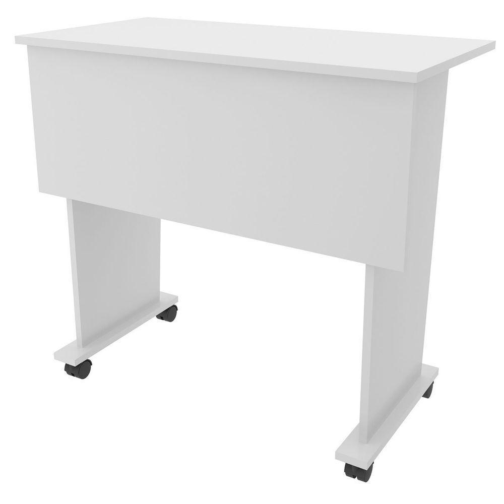 Mesa Escrivaninha Dobrável Com Rodízio Branco - 7