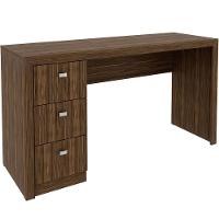 Mesa Para Escritório Reversível 136 Cm 3 Gavetas Nogal - 7