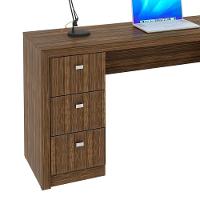 Mesa Para Escritório Reversível 136 Cm 3 Gavetas Nogal - 8