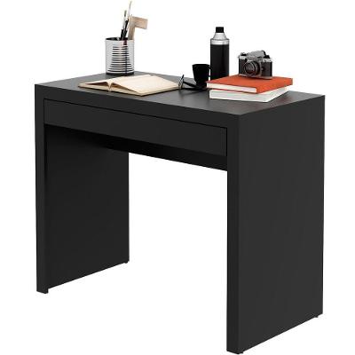 Escrivaninha Retangular Mesa de Escritório 1 Gaveta MDP 90 cm Preto