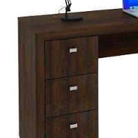 Mesa Para Escritório Reversível 136 Cm 3 Gavetas Rústico - 2