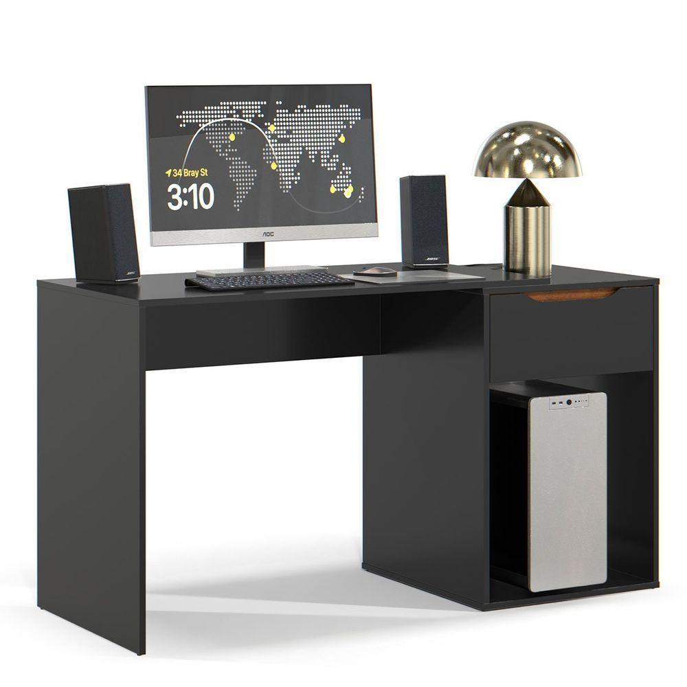 Mesa Escrivaninha 1 Gaveta Com Suporte Para Cpu Flop Preto - 5