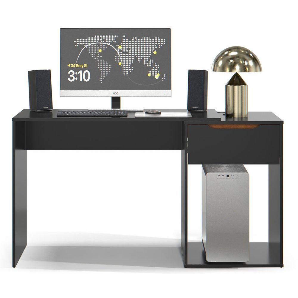 Mesa Escrivaninha 1 Gaveta Com Suporte Para Cpu Flop Preto - 7