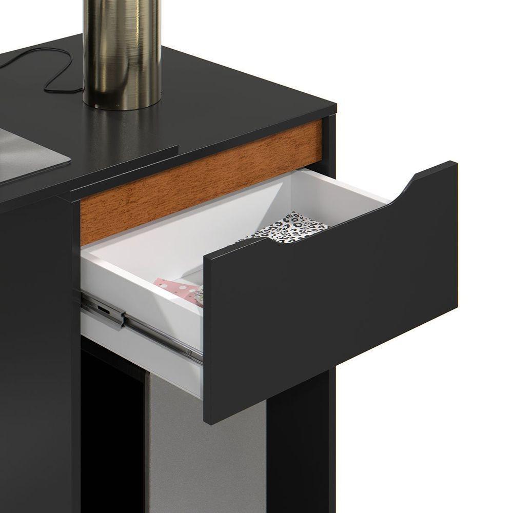 Mesa Escrivaninha 1 Gaveta Com Suporte Para Cpu Flop Preto - 9