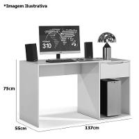 Mesa Escrivaninha 1 Gaveta Com Suporte Para Cpu Flop Preto - 3