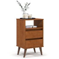 Mesa De Cabeceira 2 Gavetas Com Nicho Aroma Freijó - 1