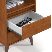 Mesa De Cabeceira 2 Gavetas Com Nicho Aroma Freijó - 2