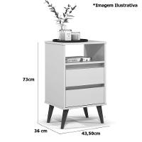 Mesa De Cabeceira 2 Gavetas Com Nicho Aroma Freijó - 3