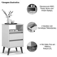 Mesa De Cabeceira 2 Gavetas Com Nicho Aroma Freijó