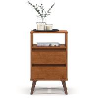 Mesa De Cabeceira 2 Gavetas Com Nicho Aroma Freijó - 5