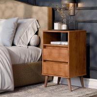 Mesa De Cabeceira 2 Gavetas Com Nicho Aroma Freijó - 6