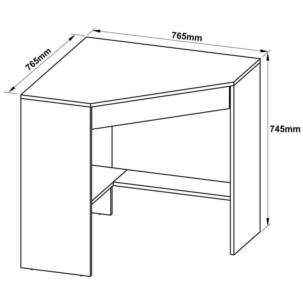 Mesa Escrivaninha De Canto Para Escritório 1 Gaveta Amêndoa - 3