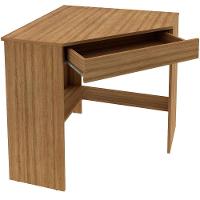 Mesa Escrivaninha De Canto Para Escritório 1 Gaveta Amêndoa - 2