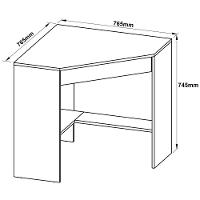 Mesa Escrivaninha De Canto Para Escritório 1 Gaveta Amêndoa - 3