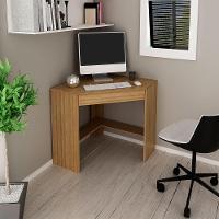 Mesa Escrivaninha De Canto Para Escritório 1 Gaveta Amêndoa - 8