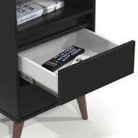 Mesa De Cabeceira 2 Gavetas Com Nicho Aroma Preto - 2