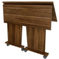 Mesa Escrivaninha Dobrável Com Rodízio Nogal - 8