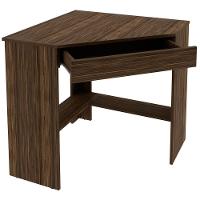 Mesa Escrivaninha De Canto Para Escritório 1 Gaveta Nogal - 2