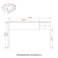 Mesa Para Escritório Escrivaninha 2 Gavetas Nogal/preto - 5
