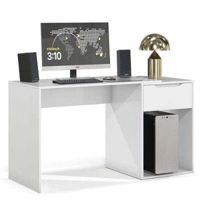 Mesa Escrivaninha Retangular Flop Moderno 1 Gaveta MDF 137 cm Branco para Home Office