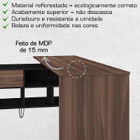 Mesa Escrivaninha Em L Com Porta E 6 Nichos Hawaii Ipê/preto - 3