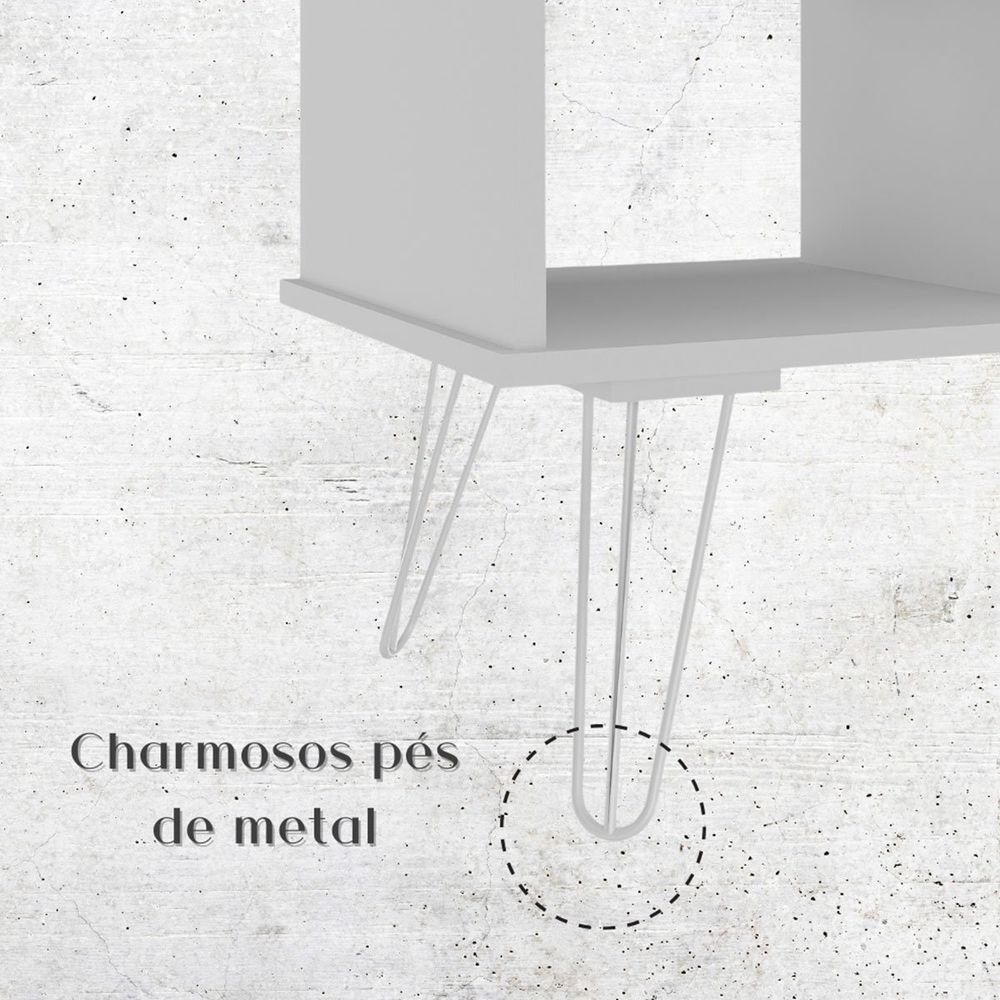 Mesa Escrivaninha Em L Com Porta E 6 Nichos Hawaii Carvalho/branco - 4