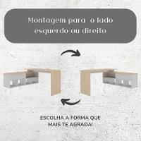 Mesa Escrivaninha Em L Com Porta E 6 Nichos Hawaii Carvalho/branco - 8