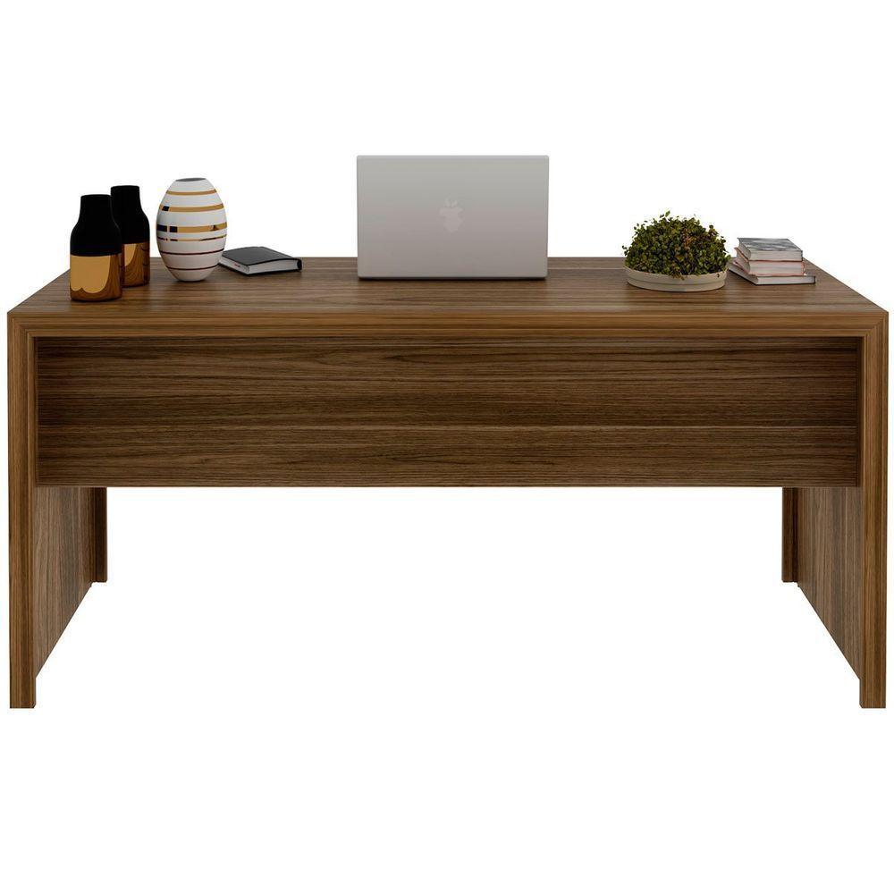 Mesa Para Escritório Escrivaninha 163 Cm Nogal - 6