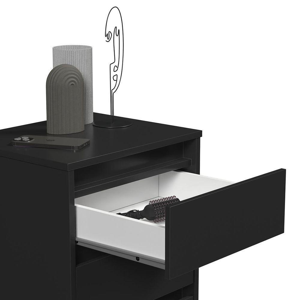 Mesa De Cabeceira 3 Gavetas Com Pés Palito Woon Preto - 3